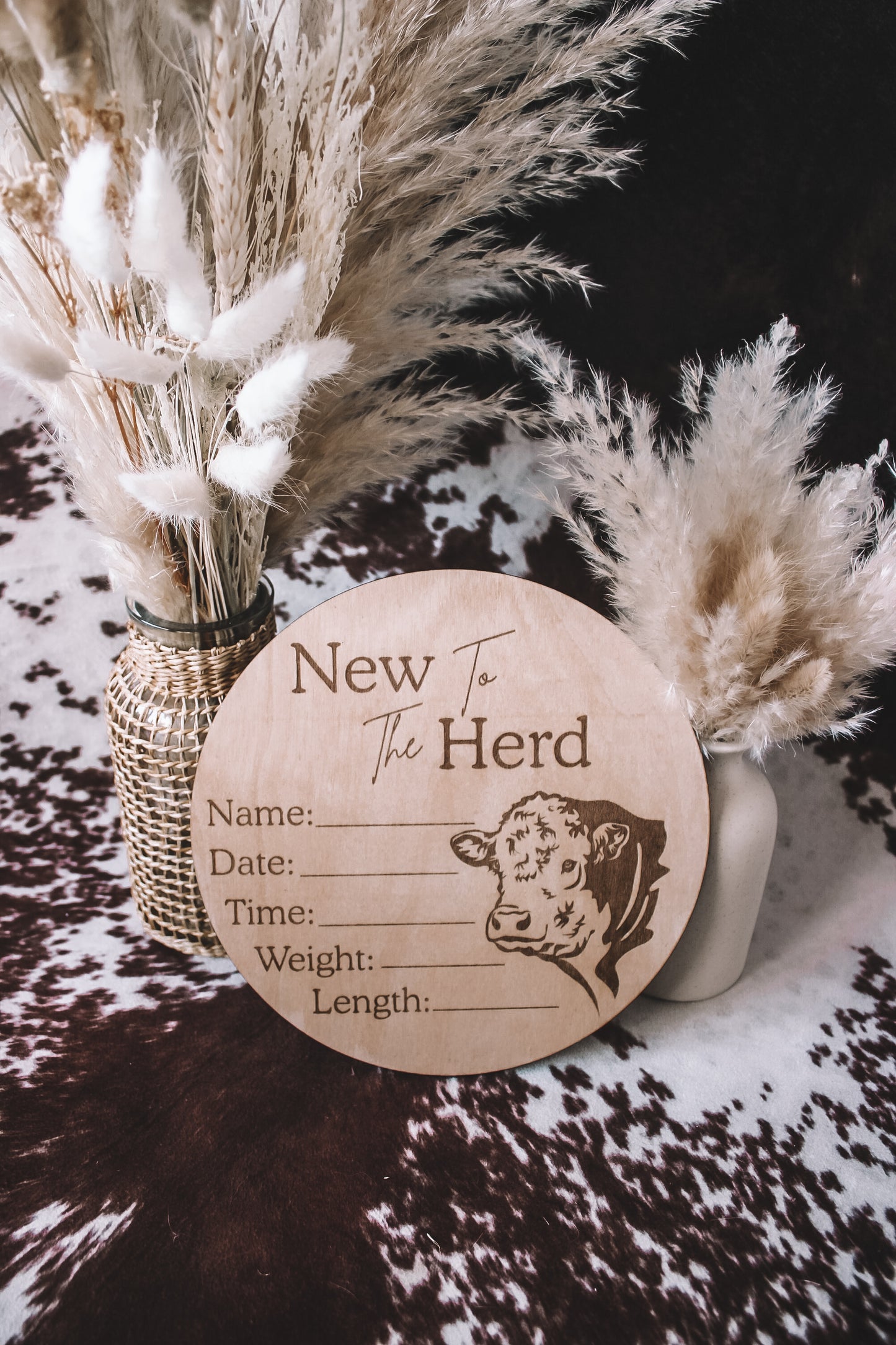 New to the Herd Hereford Birth Stat Sign