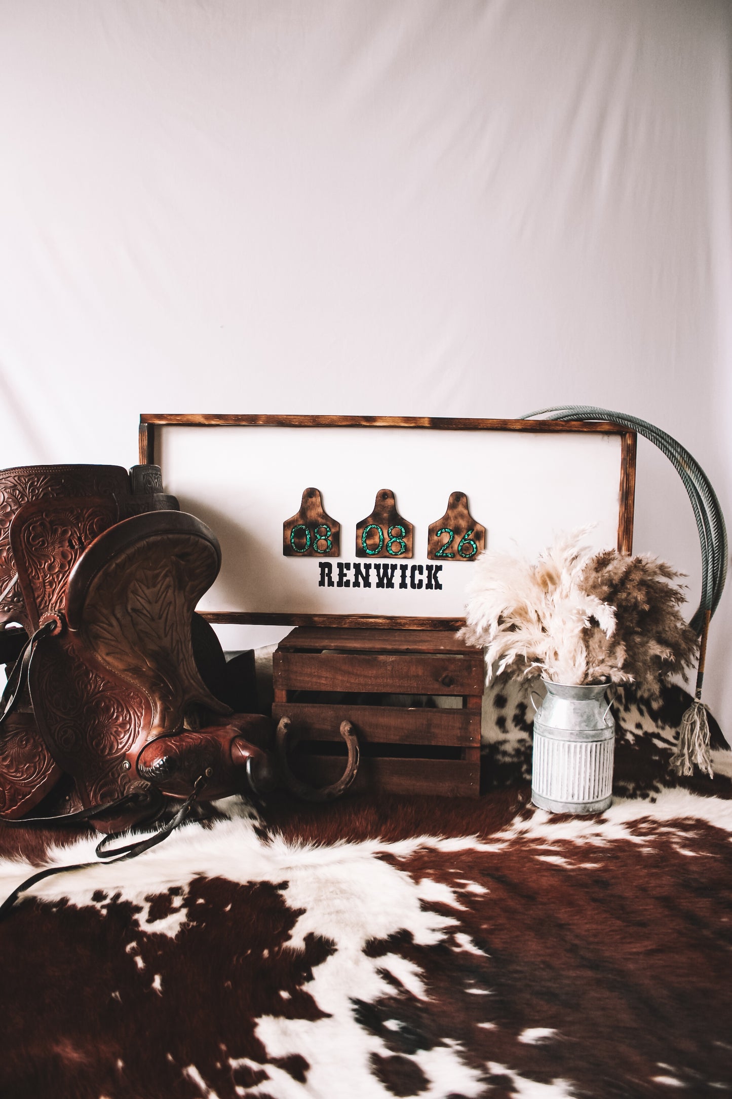 Western Turquoise Wedding Guest Book Sign