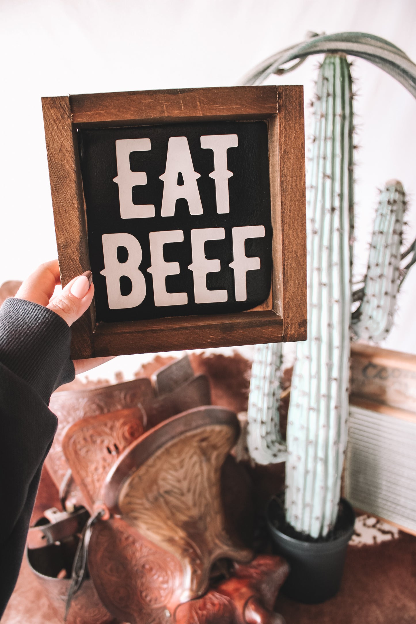 RTS Eat Beef Distressed Sign